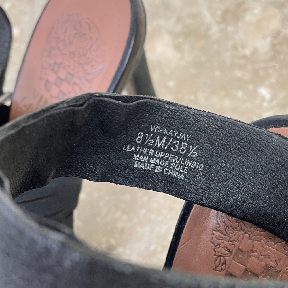 Vince Camuto Black Peep-Toe Heels - Picture 2 of 4